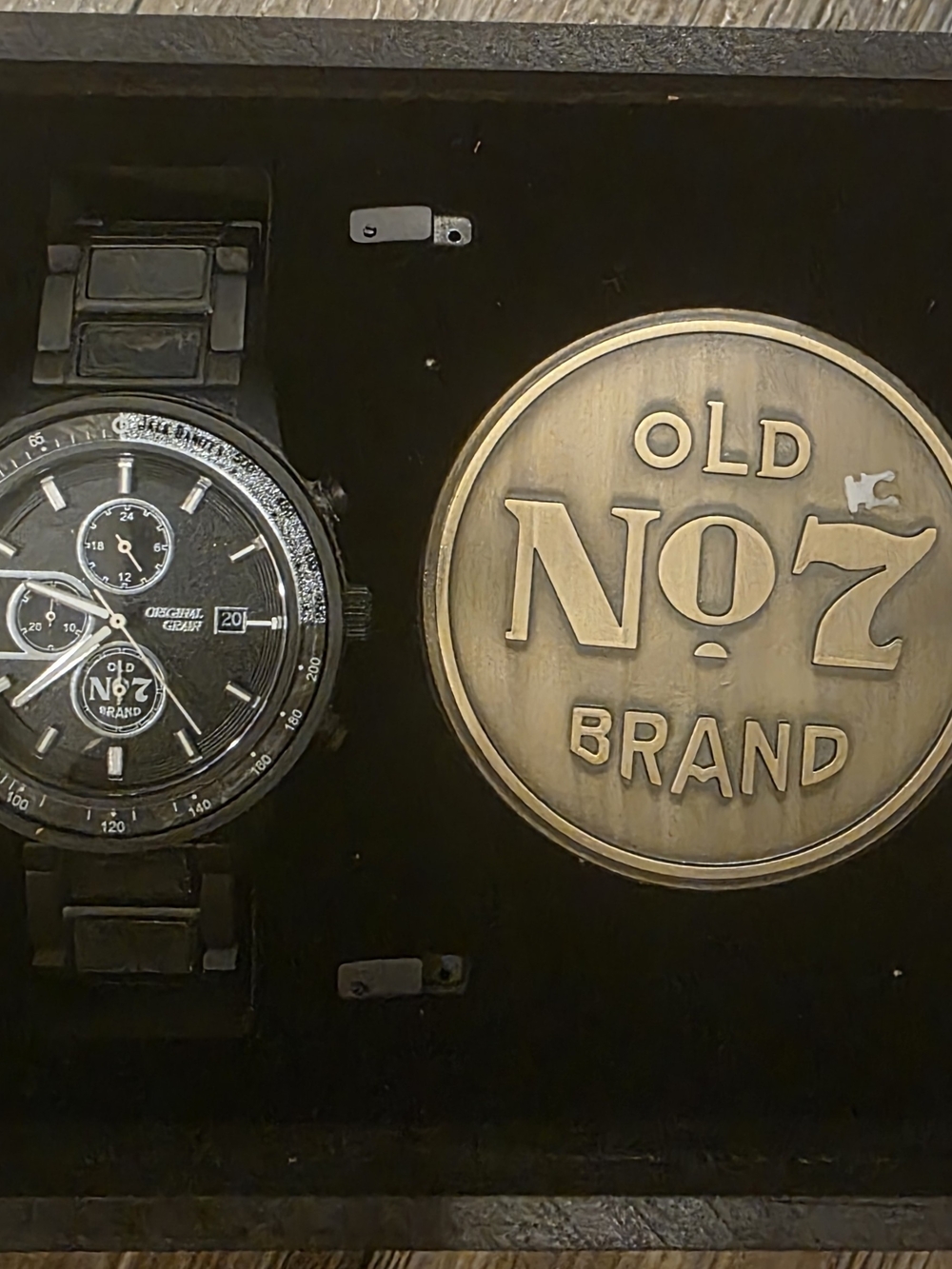 Old No.7 Black Men’s Metal Wrist Watch